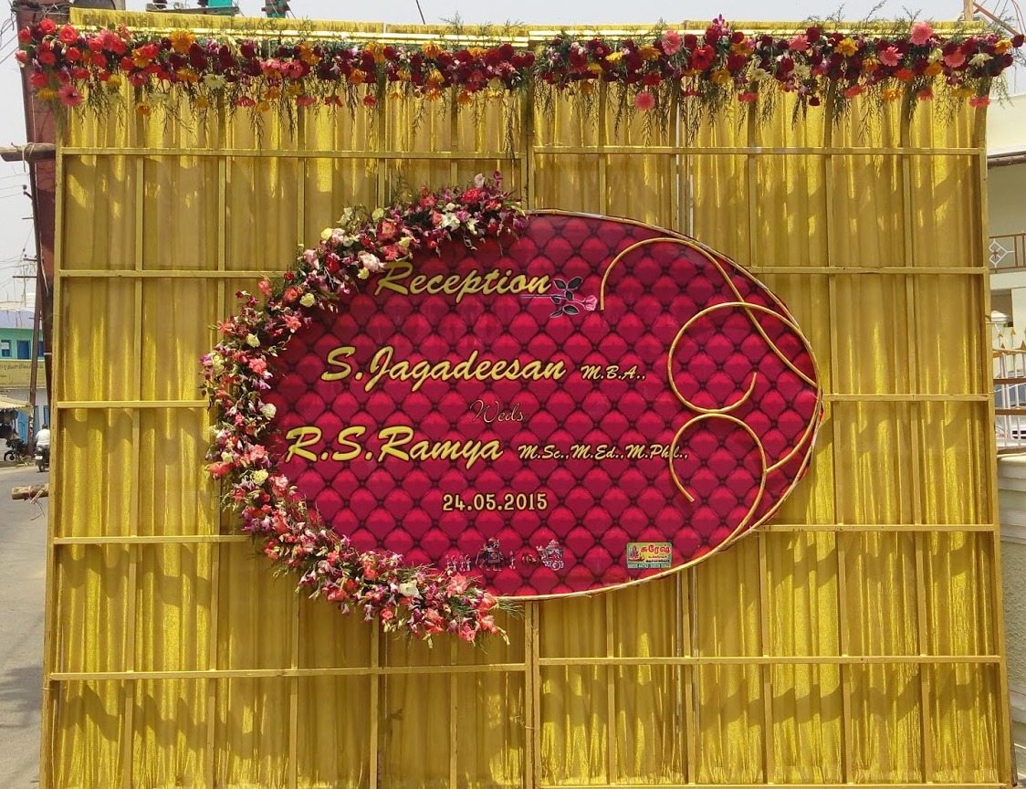 Red and Floral Entrance Board
