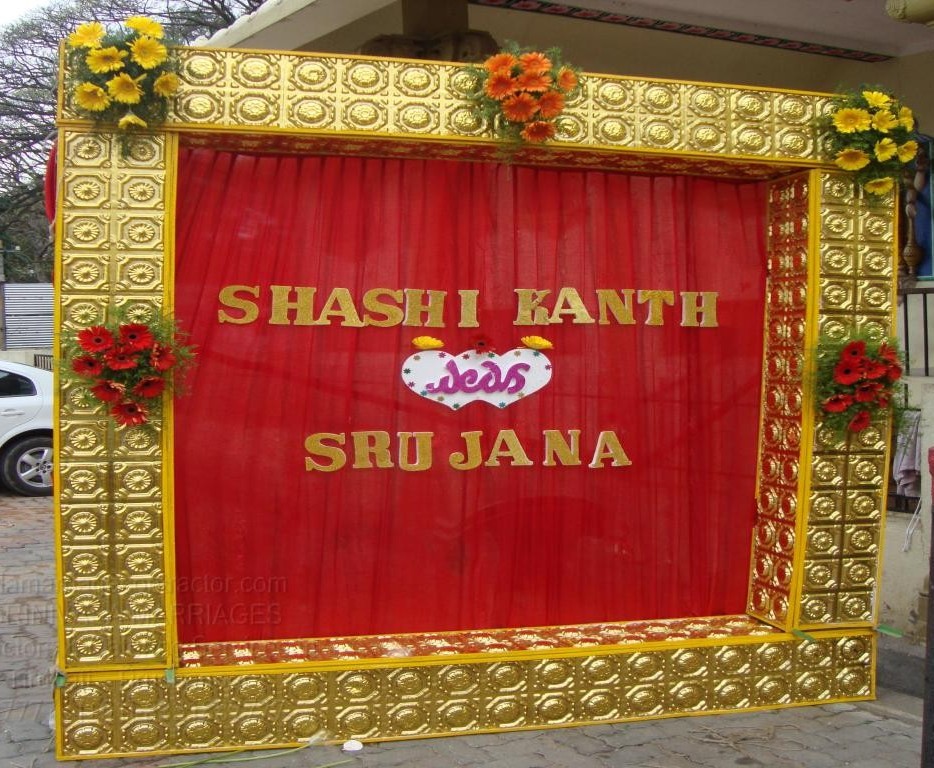 Classic Red and Gold Indian Wedding Name Board