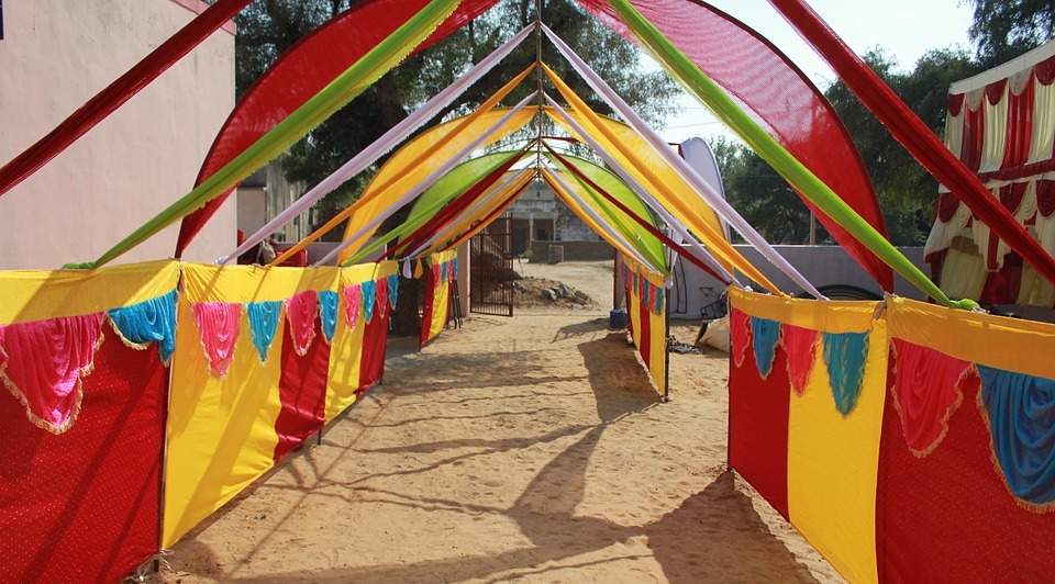 Colourful Draping Walkpath Decoration