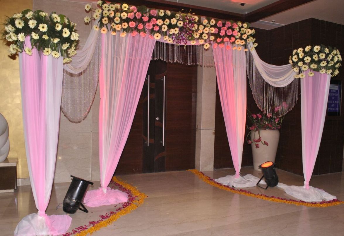 Drapes and Flowers Entrance Hall Decoration